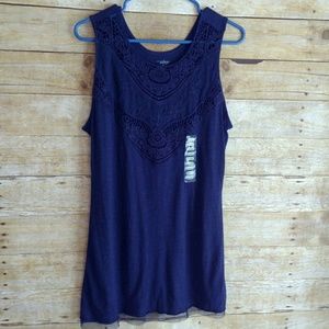 NWT Indigo Crochet Tank Top Small